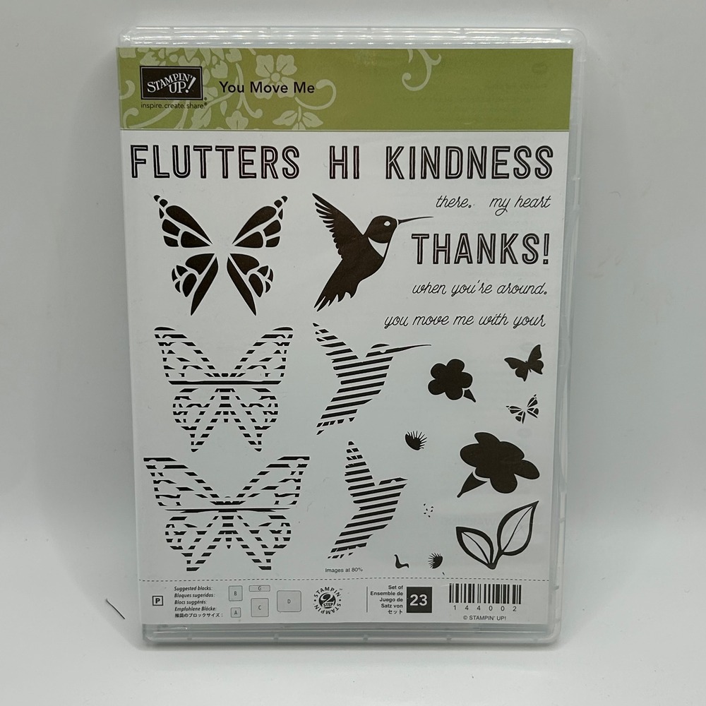Stampin Up You Move Me 23 Piece Photopolymer Stamp Set 144002 Butterfly‎ Bird